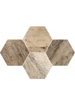 Dlažba Qubus Mosaic Hexagon Timber